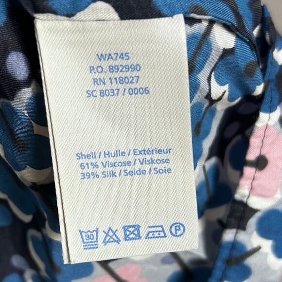 Boden top blouse size 6 blue flutter sleeve floral office - Picture 7 of 7